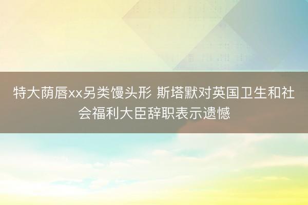 特大荫唇xx另类馒头形 斯塔默对英国卫生和社会福利大臣辞职表示遗憾