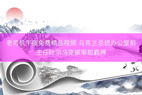 老司机午夜免费精品视频 乌克兰总统办公室前主任叶尔马克被审前羁押