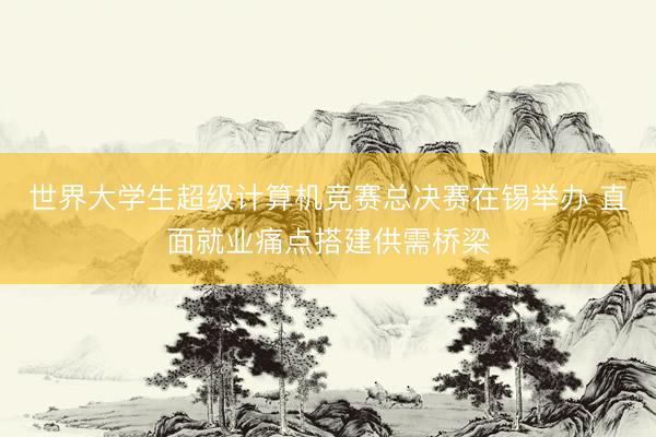 世界大学生超级计算机竞赛总决赛在锡举办 直面就业痛点搭建供需桥梁