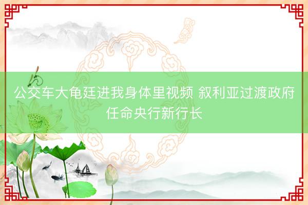 公交车大龟廷进我身体里视频 叙利亚过渡政府任命央行新行长
