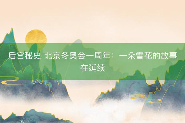 后宫秘史 北京冬奥会一周年:一朵雪花的故事在延续