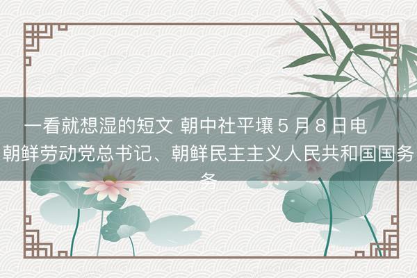 一看就想湿的短文 朝中社平壤５月８日电　 朝鲜劳动党总书记、朝鲜民主主义人民共和国国务