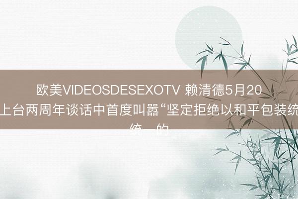 欧美VIDEOSDESEXOTV 赖清德5月20日在上台两周年谈话中首度叫嚣“坚定拒绝以和平包装统一的