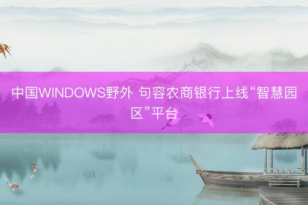 中国WINDOWS野外 句容农商银行上线“智慧园区”平台