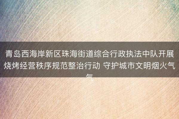 青岛西海岸新区珠海街道综合行政执法中队开展烧烤经营秩序规范整治行动 守护城市文明烟火气