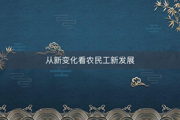 从新变化看农民工新发展