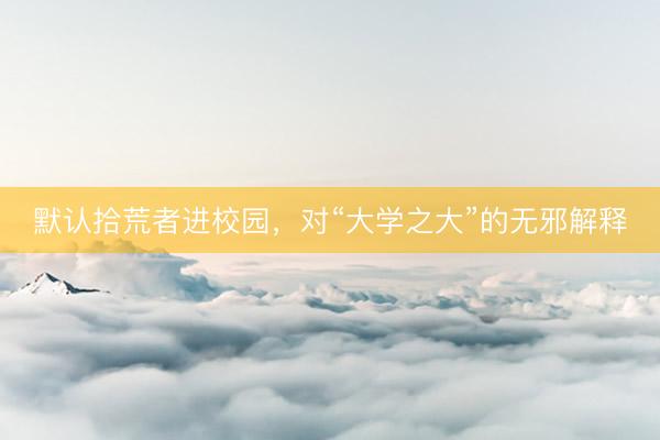 默认拾荒者进校园，对“大学之大”的无邪解释