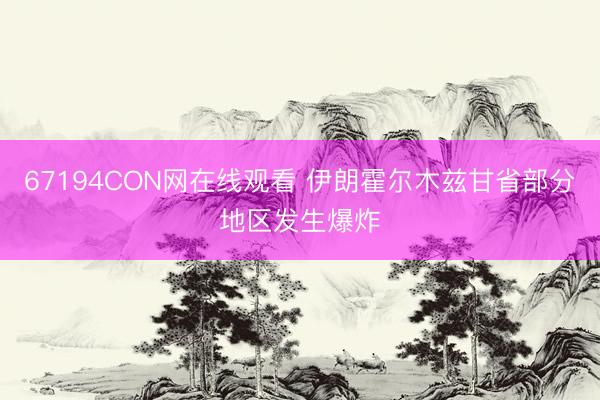 67194CON网在线观看 伊朗霍尔木兹甘省部分地区发生爆炸