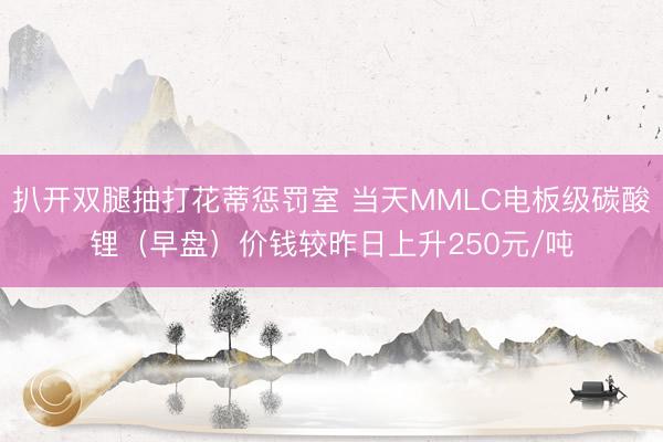 扒开双腿抽打花蒂惩罚室 当天MMLC电板级碳酸锂(早盘)价钱较昨日上升250元/吨